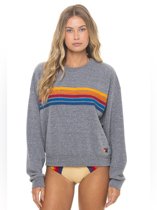 Aviator Nation Tops - Aviator Nation ‘5 Stripe’ Relaxed Fit Crewneck Sweatshirt